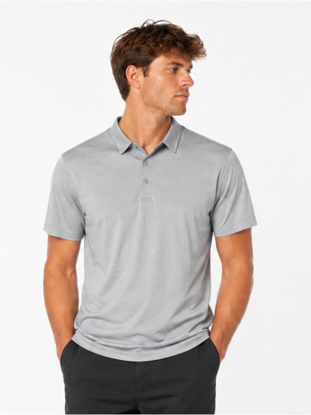 Lululemon Athletica Mens Gray Polo Shirt Size S small